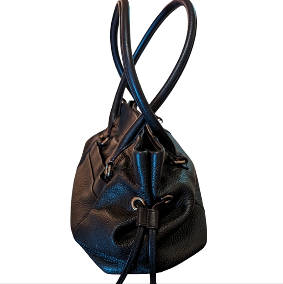 VGUC Kate Spade Black Pebbled Leather Westbury Satchel w/Side Drawstring - Picture 4 of 10